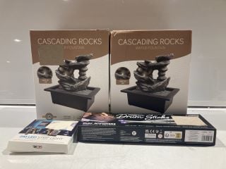 BOX OF ITEMS TO INCLUDE CASCADING ROCKS WATER FOUNTAIN