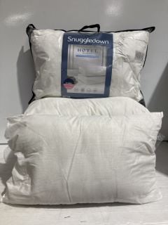 BOX OF ITEMS TO INCLUDE HOTEL SLEEPER PILLOW