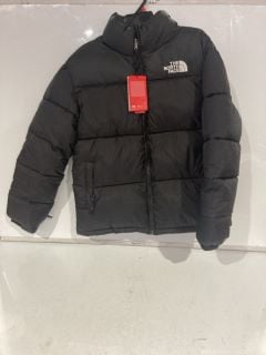 BOX OF ITEMS TO INCLUDE THE NORTH FACE SUPERDRY COAT BLACK LARGE