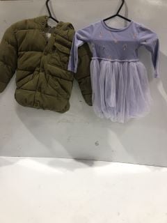 BOX OF ITEMS TO INCLUDE OLIVE GREEN KIDS SUPERDRY COAT