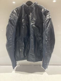 1 X INFINITY MENS BLUE LEATHER COAT