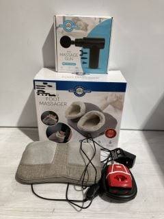 BOX OF ITEMS TO INCLUDE HEATED FOOT MASSAGER