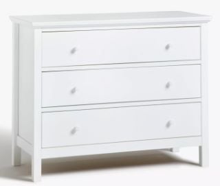 JOHN LEWIS WILTON 3 DRAWER CHEST, WHITE  (003256885) RRP £259