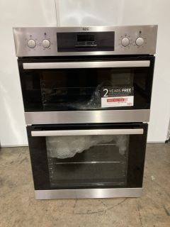 AEG 6000 BUILT IN ELECTRIC DOUBLE OVEN, DEB331010M MULTILEVEL COOKING STAINLESS STEEL (003330298) RRP £479