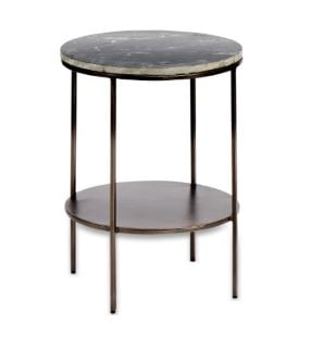 NKUKU KAROKO ROUND SIDE TABLE, BLACK (003261808) RRP £250