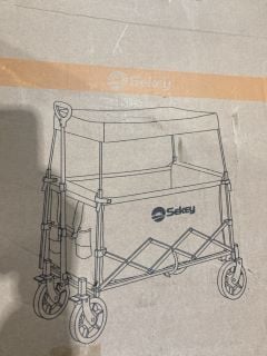 PALLET OF ITEMS TO INCLUDE SEKEY FOLDING WAGON WITH HOUSE HOLD FANS