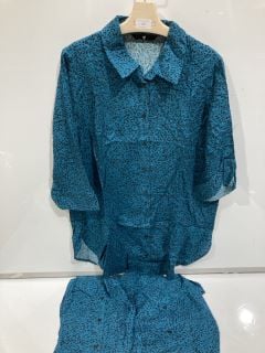 1 X BOX OF PREMIUM DESIGNER APPAREL TO INCLUDE VERY TEAL PRINT SHIRT SIZE 10