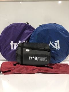 QTY OF ITEMS TO INCLUDE TRAIL DOUBLE ENVELOPE 250 SLEEPING BAG