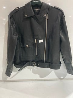 MISSGUIDED PETITE BLACK LEATHER JACKET