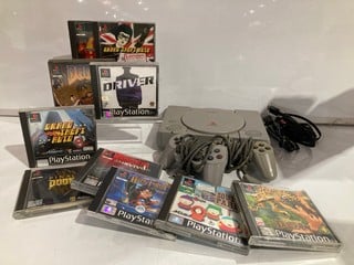 BOX OF ITEMS TO INCLUDE SONY PLAYSTATION 2 & DIE HARD TRILOGY FILM SET