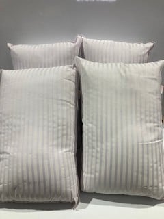 4 X WHITE STRIPED PILLOWS