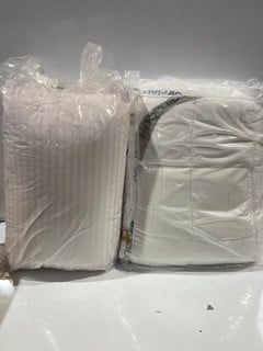 BOX OF PILLOWS TO INCLUDE WHITE STRIPED PILLOW