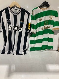 BOX OF CLOTHING TO INCLUDE NEWCASTLE ALEXANDER ISAK HOME KIT SIZE 2XL