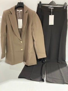 3 X MICHELLE KEEGAN BLACK BLACK TROUSERS SIZE 8 &1X MICHELLE KEEGAN CAMEL COAT SIZE 12