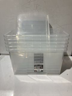 5 X CLEAR STORAGE BOXES