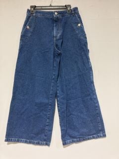 1 X KENZO CULOTTE CROPPED DENIM PAN BLUE SIZE 12 RRP £245