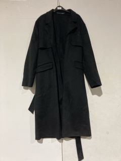 1 X ALL SAINTS LONG BREE COAT BLACK SIZE 12 RRP £339