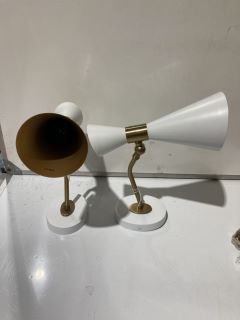 1 X BOX OF LIGHTING TO INCLUDE BOW WALL LIGHT IN WHITE/GOLD