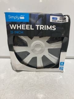 1 X BOX OF CAR PARTS TO INCLUDE SIMPLY WHEEL TRIMS