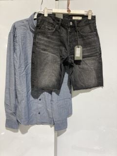 2 X PREMIUM DESIGNER APPAREL TO INCLUDE ALL SAINTS BLACK DENIM SHORTS SIZE 28 TOTAL RRP £120