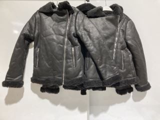 3 X PREMIUM DESIGNER APPAREL TO INCLUDE MICHELLE KEEGAN FLUFFY/LEATHER JACKET TOTAL RRP £150