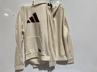 2 X PREMIUM DESIGNER APPAREL TO INCLUDE ADIDAS HOODIES SIZE S CREAM TOTAL RRP £80