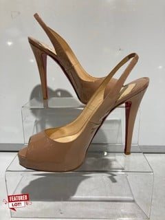 1 X CHRISTIAN LOUBOUTIN HEELS NUDE PEEP TOE RED BOTTOMS SIZE 5.5 TOTAL RRP £780