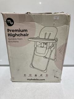 1 X PREMIUM HIGH CHAIR SUITABLE FROM 6 MONTHS PINK/GREY