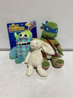 1 X BOX OF CHILDRENS TOYS TO INLCUDE NINJA TURTLE TEDDY