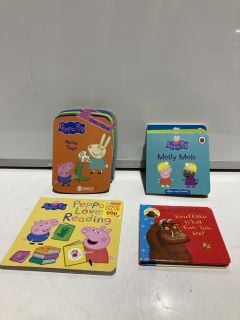 BOX OF CHILDREN'S BOOKS TO INCLUDE PEPPA LOVES READING