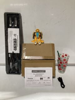 BOX OF ITEMS TO INCLUDE TRANSFORMER TOY