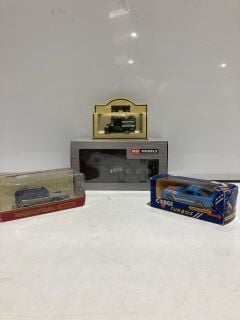 BOX OF MODEL CARS TO INCLUDE CORGI TURBOS CHEVROLET CAMARO