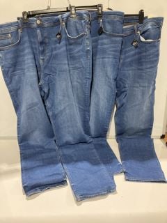 3 X NAVY BLUE DENIM JEANS RIVER ISLAND 48 W 26 L