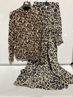 BOX OF DESIGNER WOMEN'S CLOTHES TO INCLUDE LEOPARD PRINT LOUNGE SETS