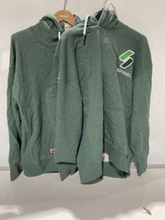 2 X GREEN SUPERDRY HOODIES MEN XL