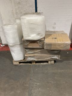 1 X PALLET OF PACKING MATERIALS TO INCLUDE BUBBLE WRAP AND CARDBOARD BOXES