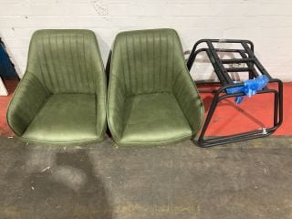 1 PAIR OF JOHN LEWIS BROOKS SIDECHAIR IN GREEN RRP £269 (003349652)