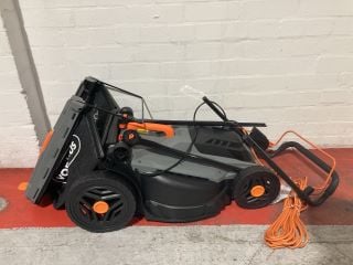 1 X VONHAUS LAWN MOWER IN GREY AND ORANGE