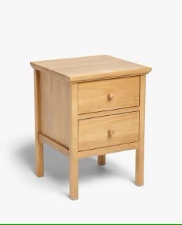 JOHN LEWIS WILTON 2 DRAWER BEDSIDE NATURAL RRP £110 (003348587)