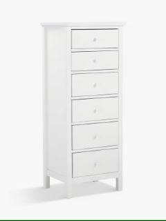 JOHN LEWIS WILTON 6 DRAWER TALL BOY CHEST WHITE RRP £249 (003347484)