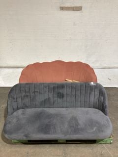 2 X SMALL 2 SEATER SOFAS (NO LEGS FRAME)