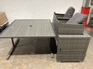 A JOHN LEWIS ALORA DINING GARDEN SET RRP £1,099 (MISSING 1X GARDEN S SEATER SOFA)