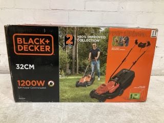 BLACK + DECKER POWERFUL 1200W 32cm LAWN MOWER WITH ERGONOMIC HANDLE DESIGN