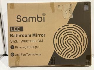 SAMBI LED BATHROOM MIRROR WITH ANTI FOG TECHNOLOGY W80 X 60CM