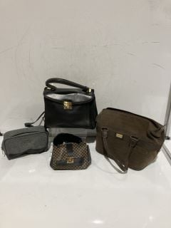 BOX OF WOMEN'S BAGS TO INCLUDE BLACK MARC JACOBS LEATHER BAG