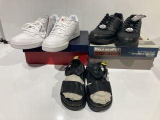 SKECHERS RELAXED FIT BLACK SHOES SIZE 9 TO INCLUDE REEBOK TENNIS TRAINER SIZE 11