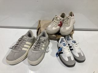 BOX OF MEN'S FOOTWEAR TO INCLUDE ADIDAS SAMBA TRAINERS SIZE 4