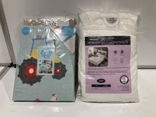 BOX OF BEDDING TO INCLUDE JRSHOME FARMYARD FRIENDS BLUE SINGLE QUILT SET