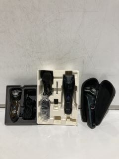 BOX OF GROOMING DEVICES TO INCLUDE PANASONIC BEARD/HAIR TRIMMER