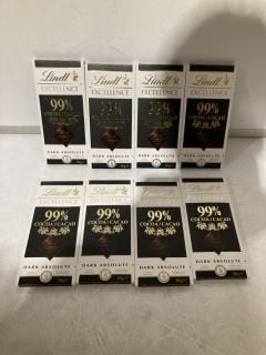 BOX OF LINDT EXCELLENCE DARK ABSOLUTE CHOCOLATE BBE 04/2025